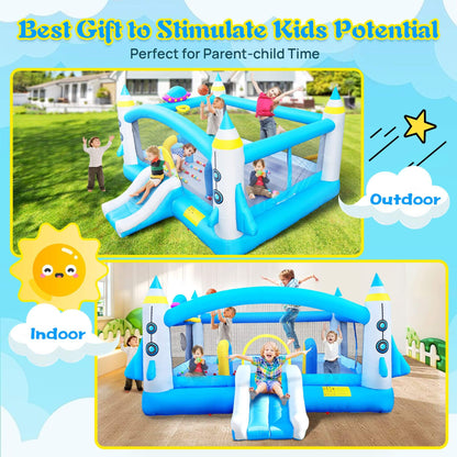 Extra-Large Multifunctional Jump'N Slide Inflatable Bouncer with Blower