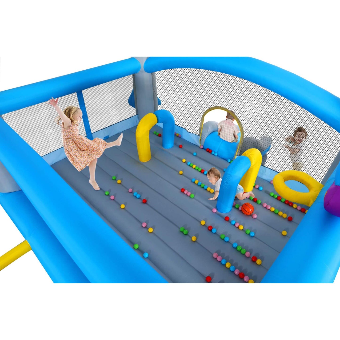 Extra-Large Multifunctional Jump'N Slide Inflatable Bouncer with Blower