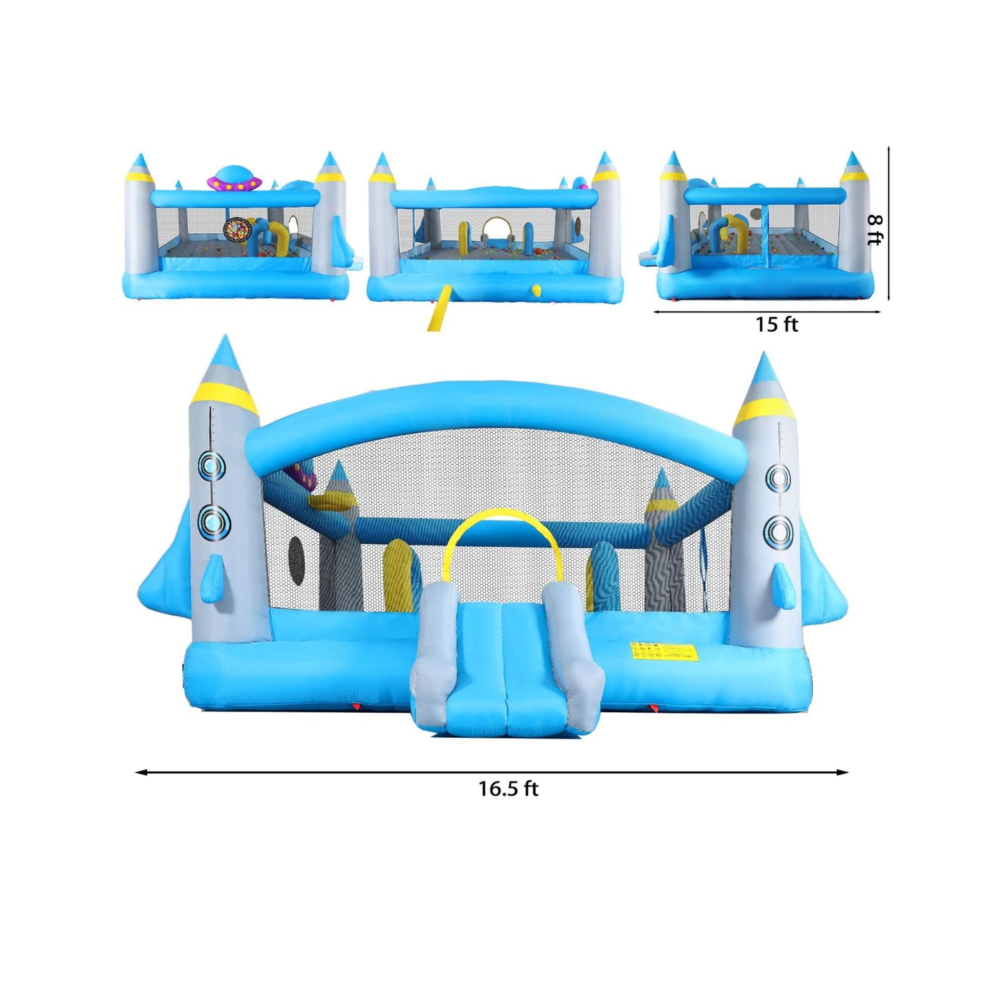 Extra-Large Multifunctional Jump'N Slide Inflatable Bouncer with Blower