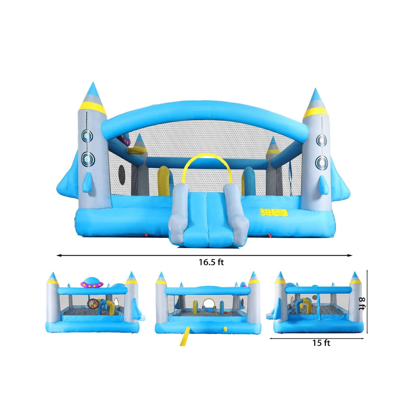 Extra-Large Multifunctional Jump'N Slide Inflatable Bouncer with Blower