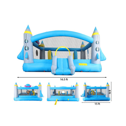Extra-Large Multifunctional Jump'N Slide Inflatable Bouncer with Blower