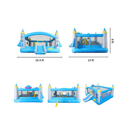 Extra-Large Multifunctional Jump'N Slide Inflatable Bouncer with Blower