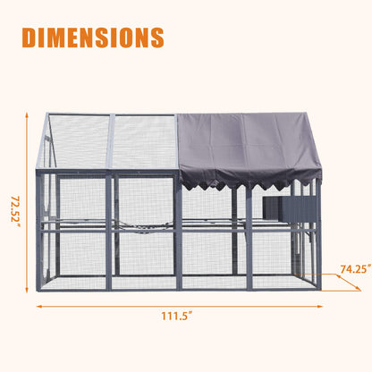 Alora Extra Large Outdoor Cat Kitten Playpen House With Platforms and Waterproof Cover