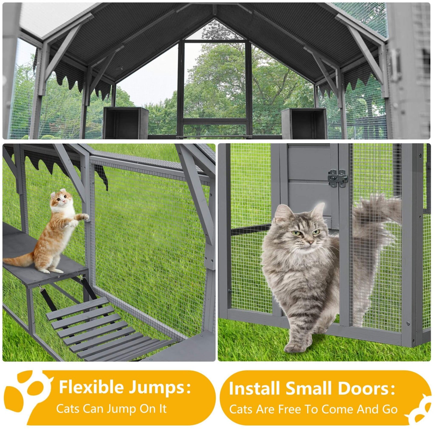 Alora Extra Large Outdoor Cat Kitten Playpen House With Platforms and Waterproof Cover