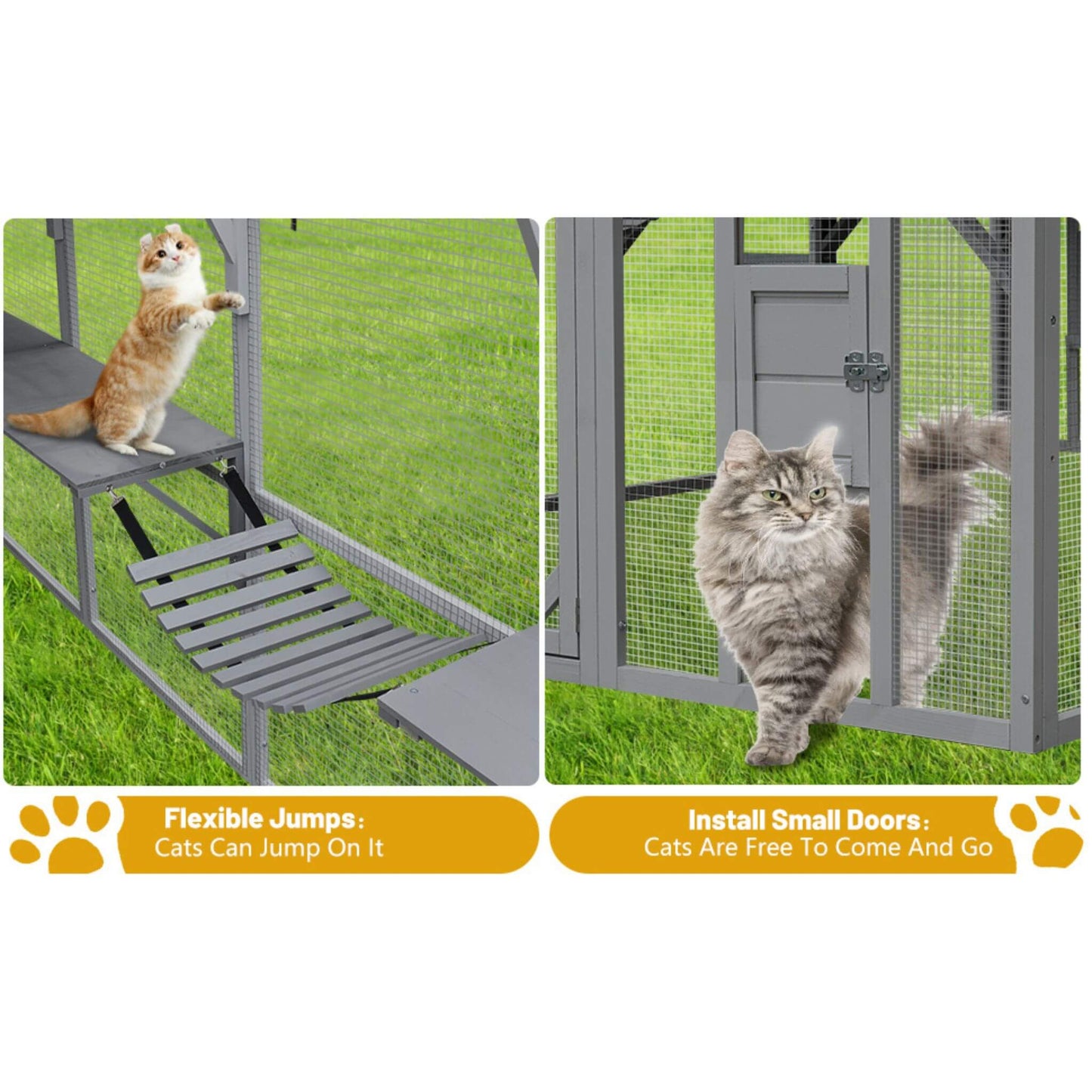 Alora Extra Large Outdoor Cat Kitten Playpen House With Platforms and Waterproof Cover