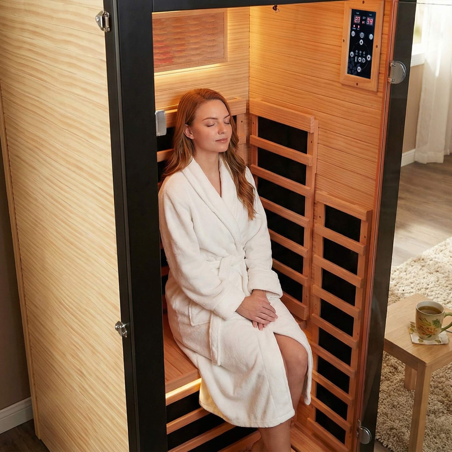 Thermora Single-Person Chilean Pine Infrared Sauna Cabin
