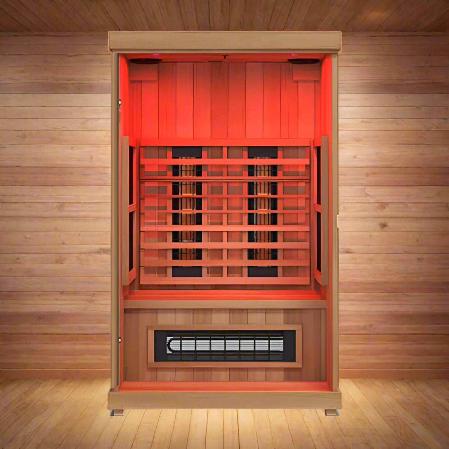 Finnmark FD-2 Full-Spectrum 2-Person Home Infrared Sauna with Built-In LCD Touchscreen Controller