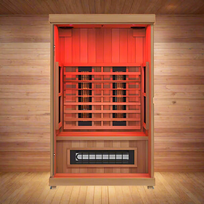 Finnmark FD-2 Full-Spectrum 2-Person Home Infrared Sauna with Built-In LCD Touchscreen Controller