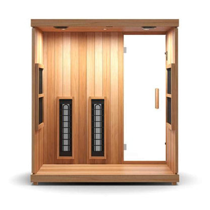 Finnmark FD-3 Full Spectrum 4-Person Capacity Home Infrared Sauna with Adjustable Sauna Feet