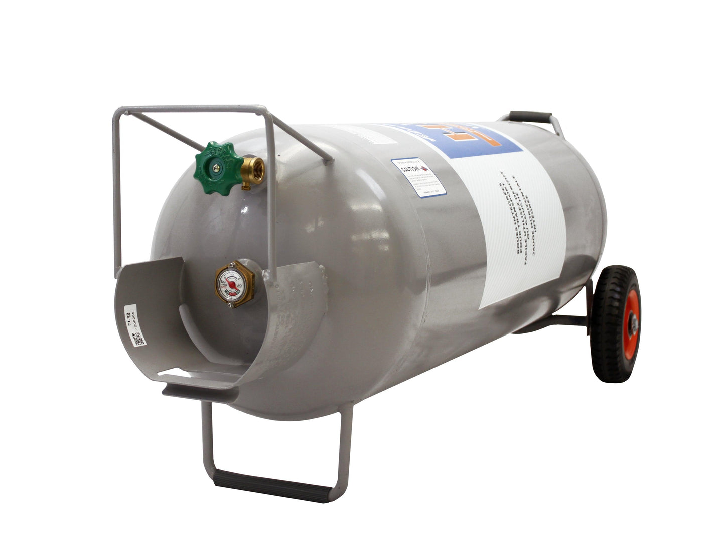 Flame King 100lb Empty Horizontal & Vertical Propane Cylinder with POL & Wheels