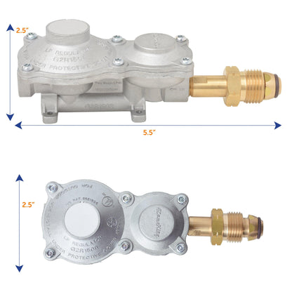 Flame King 2-Stage 160,000 BTU Propane LP Horizontal Super Compact Regulator
