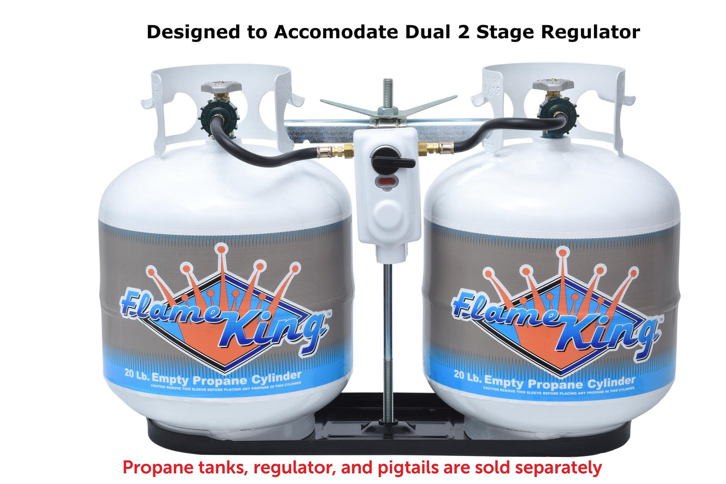 Flame King 20lb Rack for Dual Propane Tank RVs & Trailers