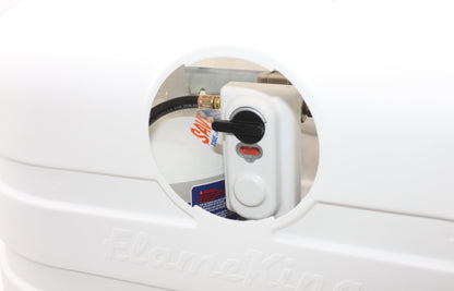 Flame King Dual 30LB LP Propane Tank Light Plastic Heavy Duty Cover RV Trailer White