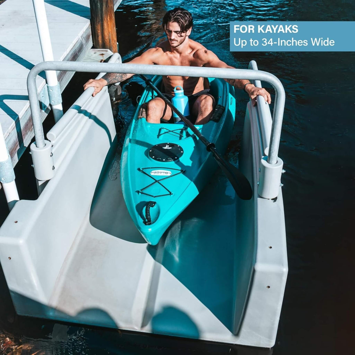 Floating Kayak Launch Station for Fixed Docks Kayaks and Canoes