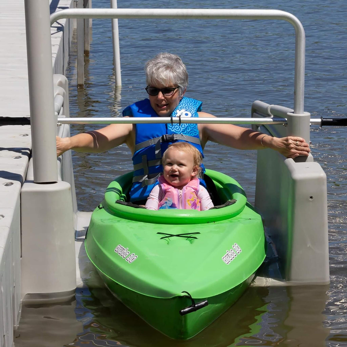 Floating Kayak Launch Station for Fixed Docks Kayaks and Canoes