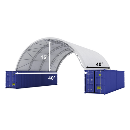 Reinforced 40FT x 40FT x 15FT Double Truss Container Shelter