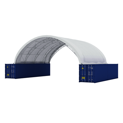 Reinforced 50FT x 40FT x 17FT Double Truss Container Shelter