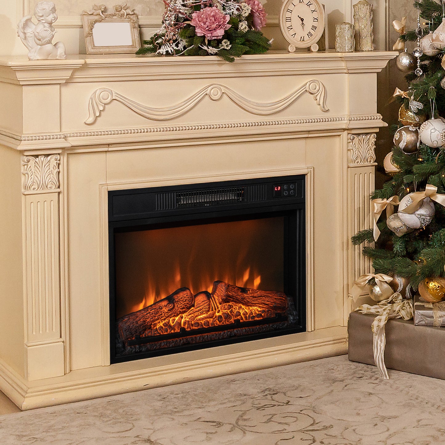 18" / 23" Electric Fireplace Inserted with Adjustable LED Flame