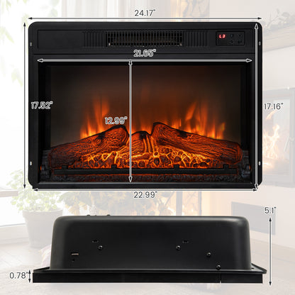 18" / 23" Electric Fireplace Inserted with Adjustable LED Flame