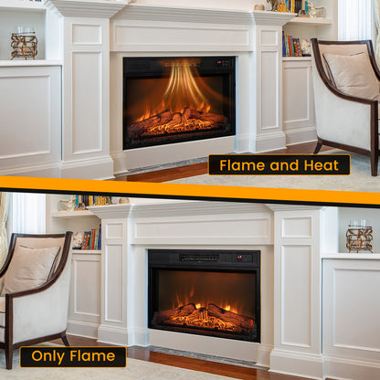 18" / 23" Electric Fireplace Inserted with Adjustable LED Flame