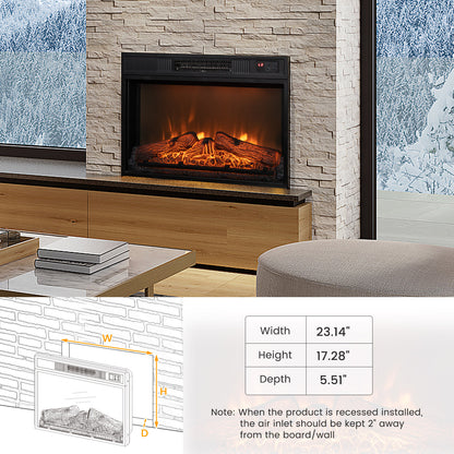 18" / 23" Electric Fireplace Inserted with Adjustable LED Flame