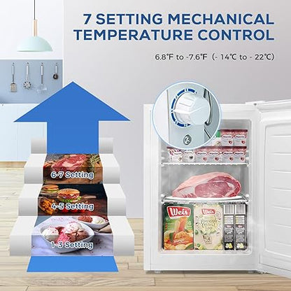 Free Standing Upright Freezer with Removable Shelf Reversible Single Door