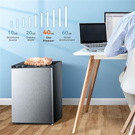 Free Standing Upright Freezer with Removable Shelf Reversible Single Door
