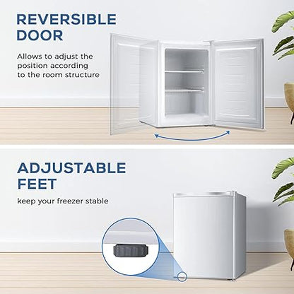 Free Standing Upright Freezer with Removable Shelf Reversible Single Door