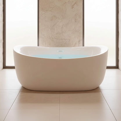 Nuvia Verano Freestanding Whirlpool Air Bubble LED Massage Bathtub
