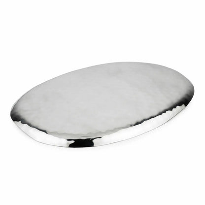 Full Polished Stainless Steel 18" x 11" Oval Service Tray