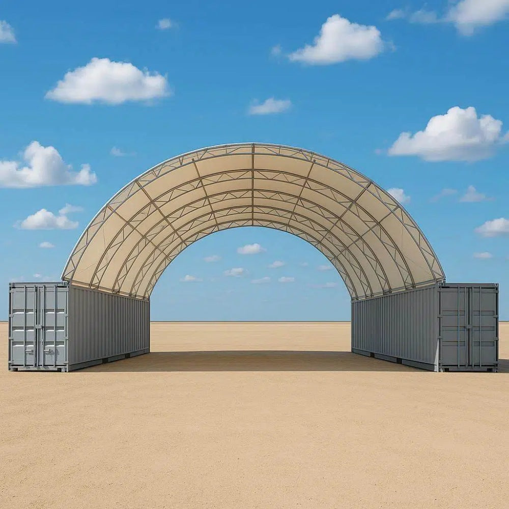 40FT x 40FT x 15FT Double Truss Shipping Container Canopy Shelter