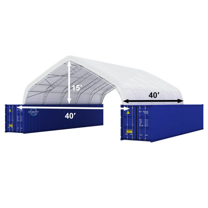 40FT x 40FT x 15FT Double Truss Peak Container Canopy Shelter