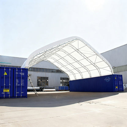 40FT x 40FT x 15FT Double Truss Peak Container Canopy Shelter
