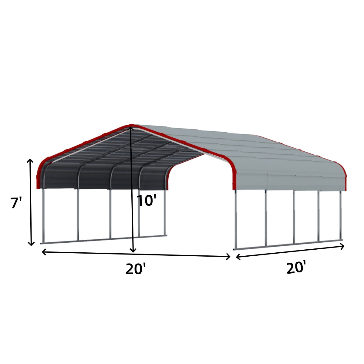 Classic Steel Carport 20FT x 20FT