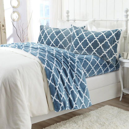 Printed Plush Sheet - Velvet Luxe Lattice Collection
