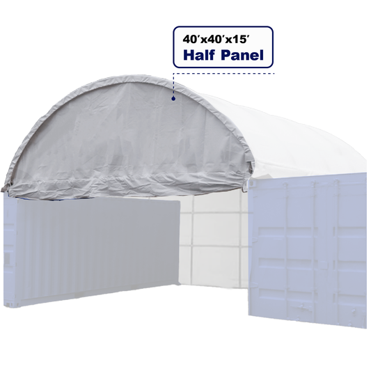 Half Panel with Frame for Container Shelter 40FT x 40FT x 15FT, 22oz PVC