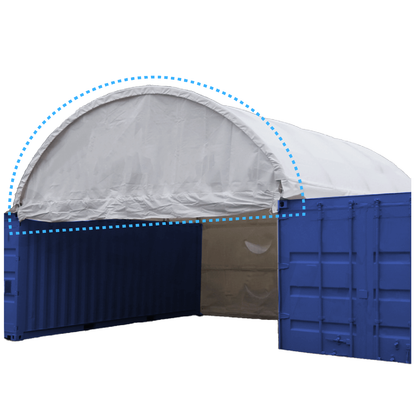 Half Panel with Frame for Container Shelter 40FT x 40FT x 15FT, 22oz PVC
