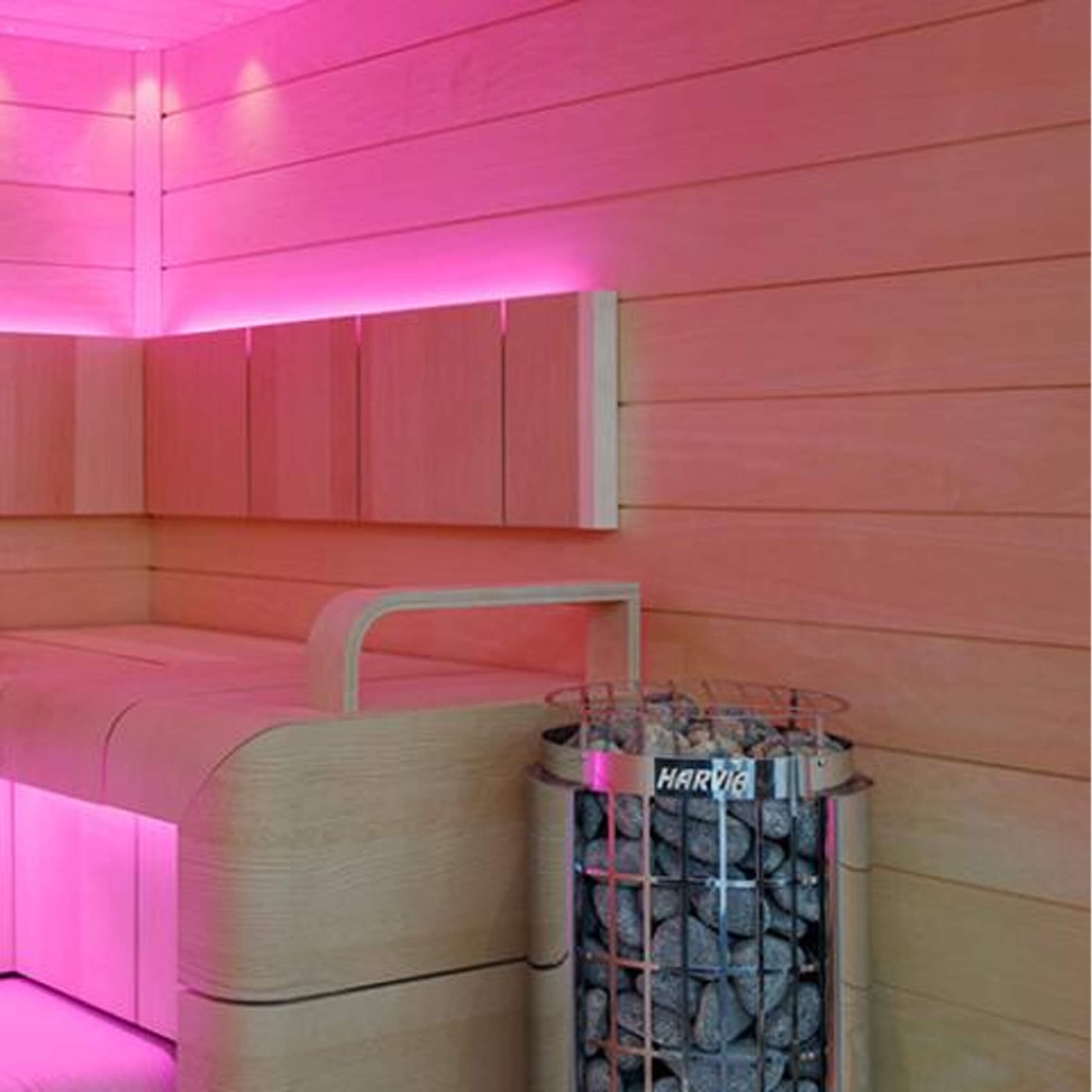 Harvia Cilindro UL Certified Electric Sauna Heater with Xenio CX45 Digital Control Panel & Sauna Stones