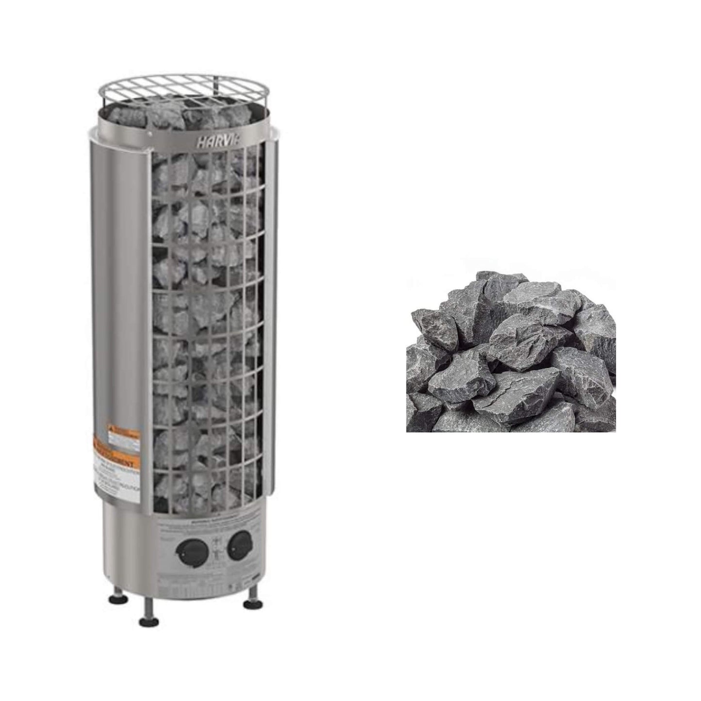 Harvia Cilindro Modern Steel Pillar Style Sauna Heater with Sauna Stones