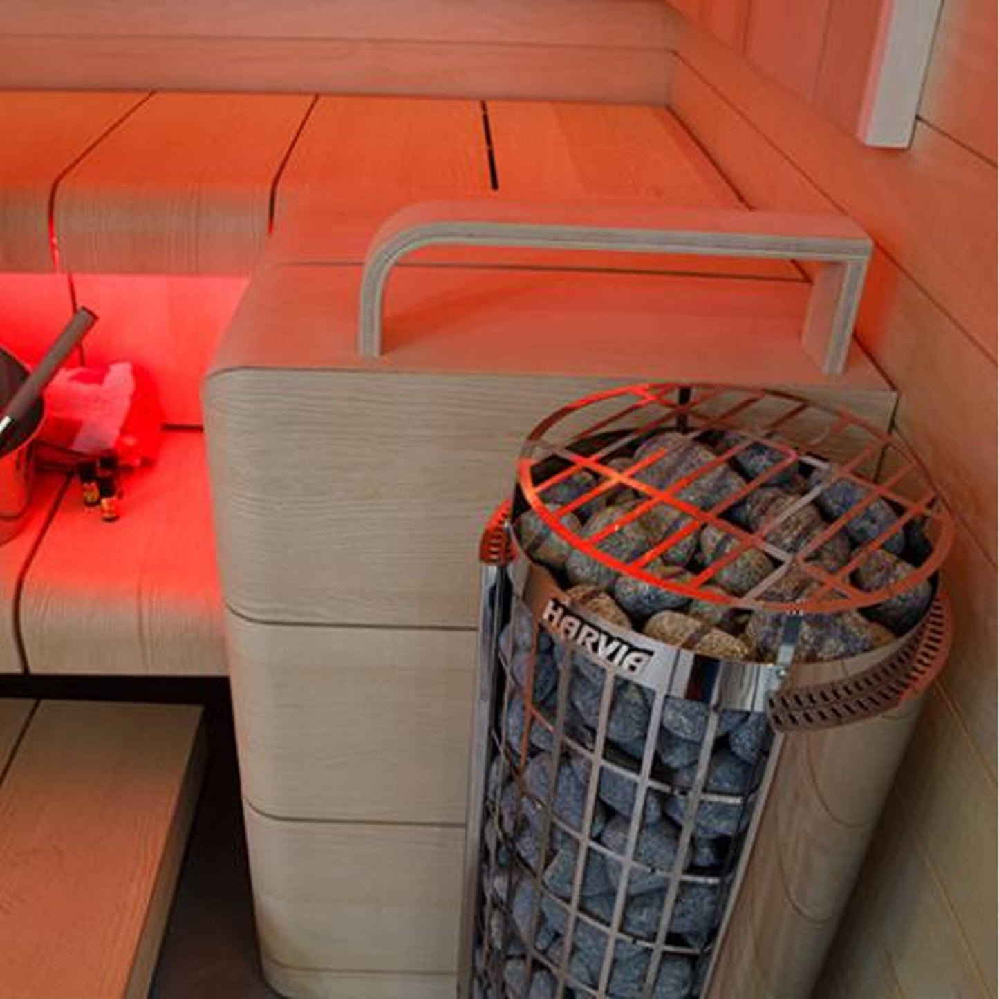 Harvia Cilindro UL Certified Electric Sauna Heater with Xenio CX45 Digital Control Panel & Sauna Stones