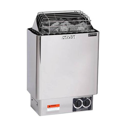 Harvia KIPB Wet Dry Electric Sauna Heater Stove with Built-In Controls & Sauna Stones
