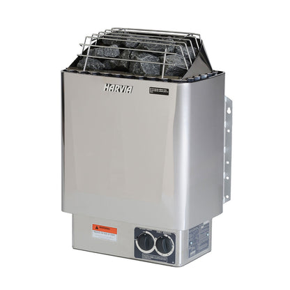 Harvia KIPB Wet Dry Electric Sauna Heater Stove with Built-In Controls & Sauna Stones