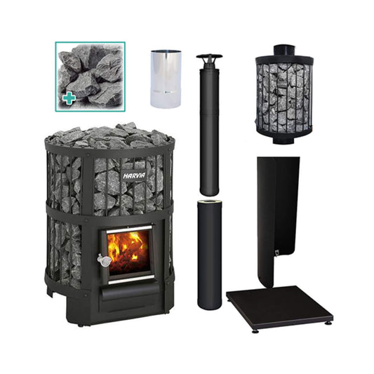 Harvia Legend 150 BK 16kW Wood Burning Sauna Stove Package
