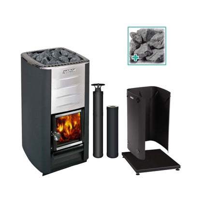 Harvia M3 16.5KW Premium Wood-Burning Sauna Stove Kit