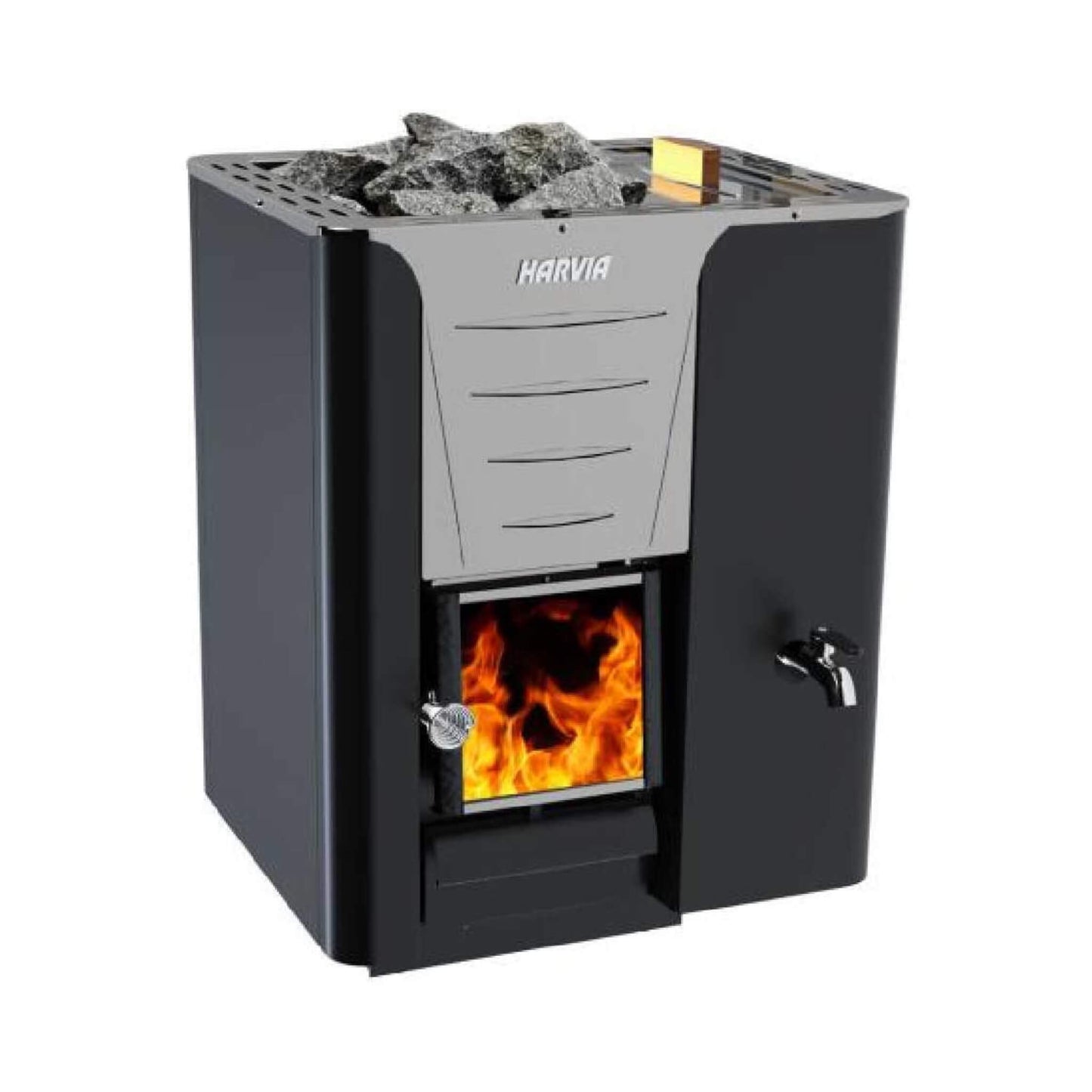 Harvia Pro 20 LS/RS Sauna Wood Stove with Water Tank & Sauna Stones, 24.1KW