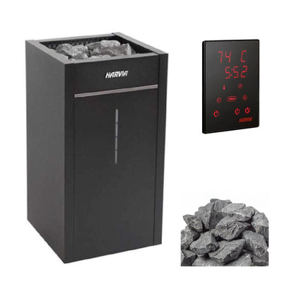 Harvia Virta Combi HL Electric Sauna Heater with Xenio Series Digital Control & Sauna Stones