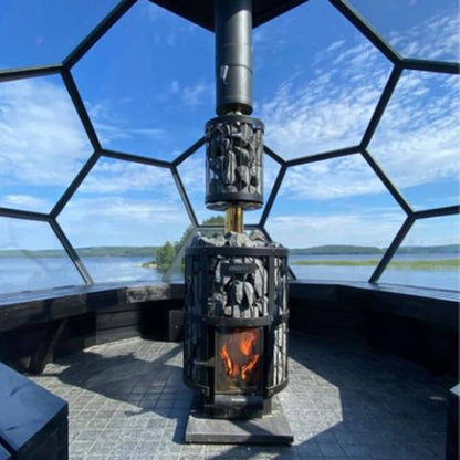 Cozy Heat Wood-Burning Floor Mount Sauna Stove With Chimney Kit And Sauna Stones