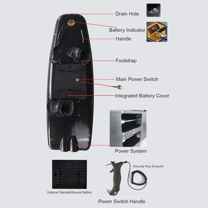 HDT High-Performance 10KW Electric Motorized ABS Water Jet Surfboard