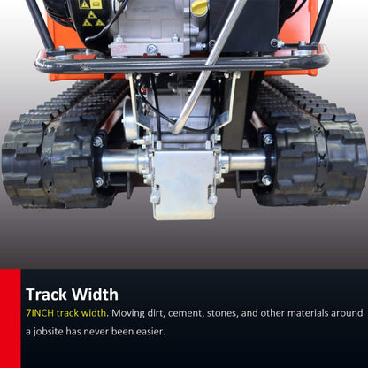 Heavy-Duty 1100LBS 10HP Gas-Powered Track Barrow with Hydraulic Assist
