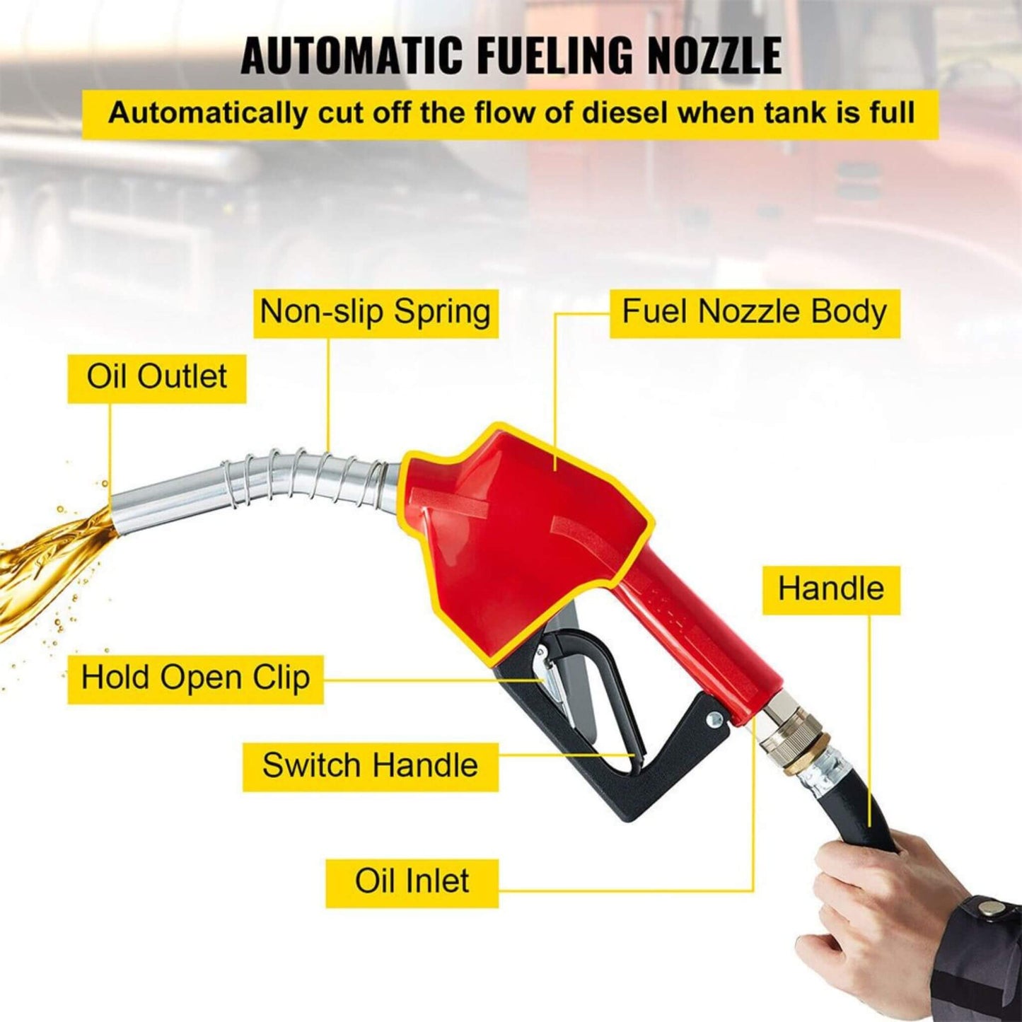 Heavy-Duty 116 Gal Portable Diesel Fuel Transfer Tank with Automatic Pump & Hose
